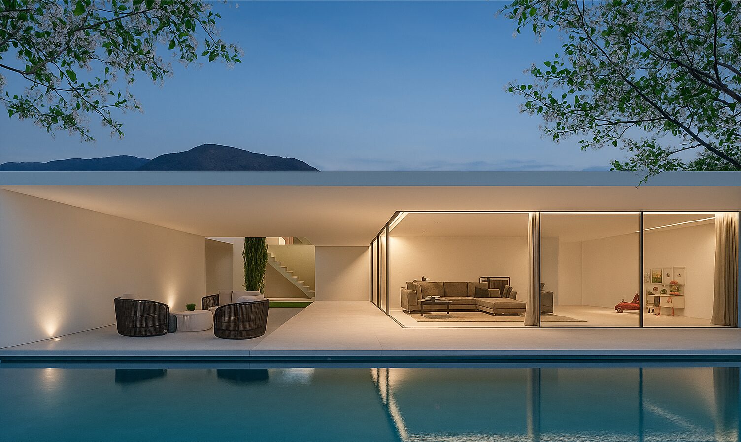 記事のメインビジュアルとなる平屋豪邸の外観